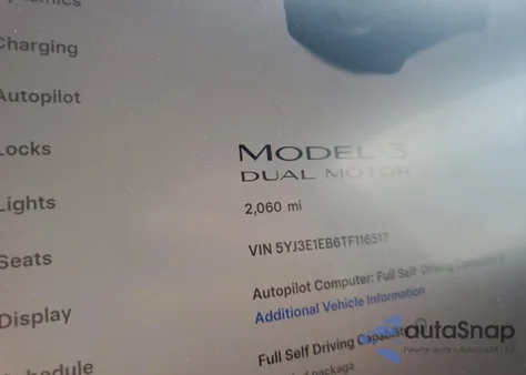 2026 Tesla Model 3 from USA, damaged, VIN 5YJ3E1EB6TF116517